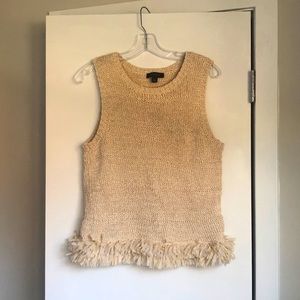 Ann Taylor Sleeveless Fringe Sweater